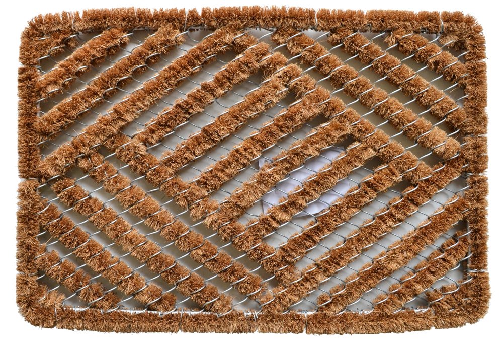 16" X 24" Brown Coir Geometric Outdoor Door Mat