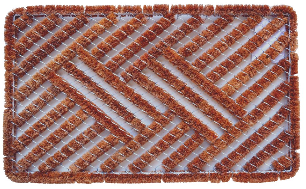 18" X 30" Brown Coir Geometric Outdoor Door Mat