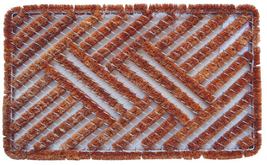 18" X 30" Brown Coir Geometric Outdoor Door Mat
