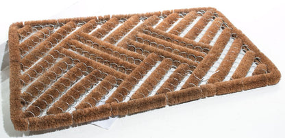 18" X 30" Brown Coir Geometric Outdoor Door Mat