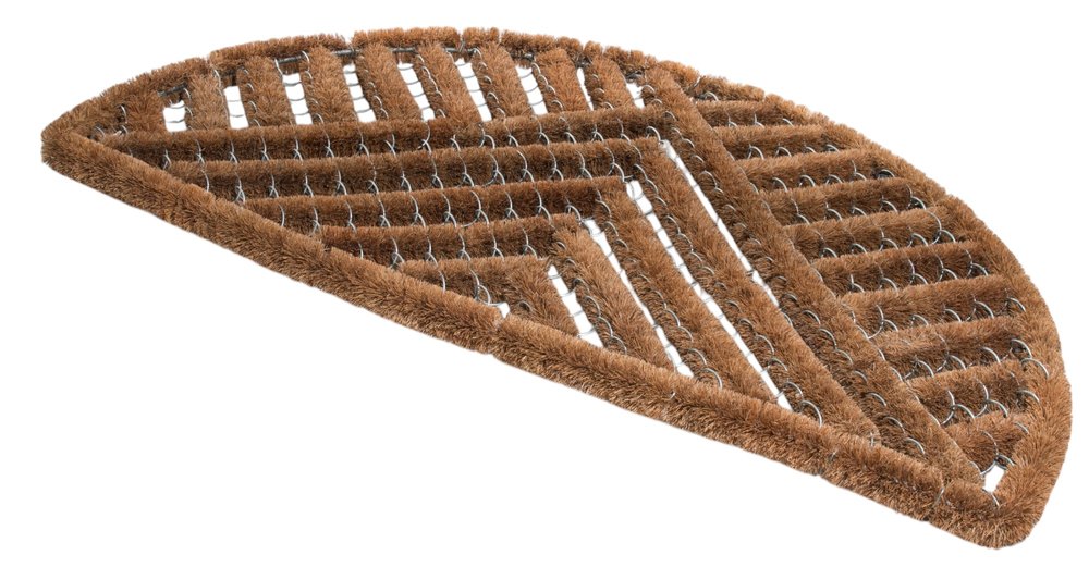 18" X 30" Brown Coir Geometric Outdoor Semi Circle Door Mat