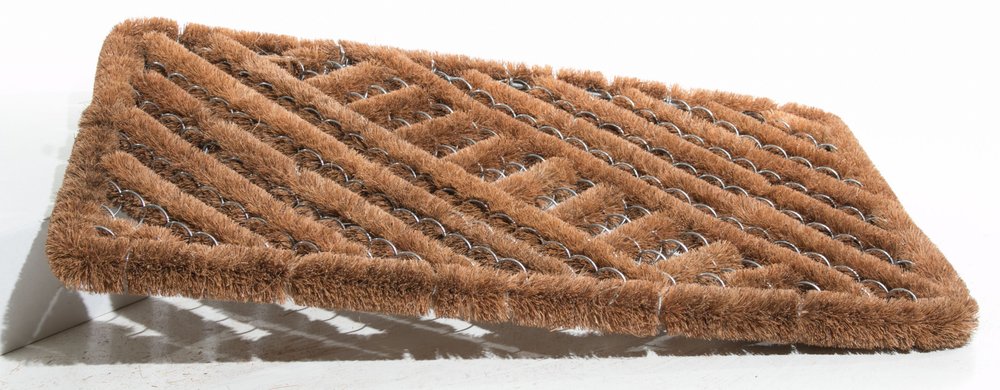 16" X 24" Brown Coir Geometric Outdoor Door Mat