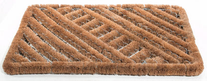 16" X 24" Brown Coir Geometric Outdoor Door Mat