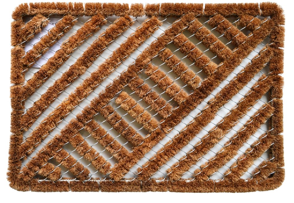 16" X 24" Brown Coir Geometric Outdoor Door Mat