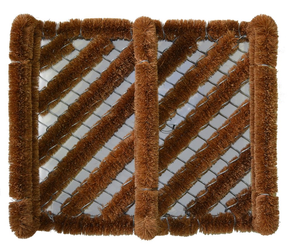 12" X 14" Brown Coir Geometric Outdoor Boot Scraper