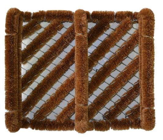 12" X 14" Brown Coir Geometric Outdoor Boot Scraper