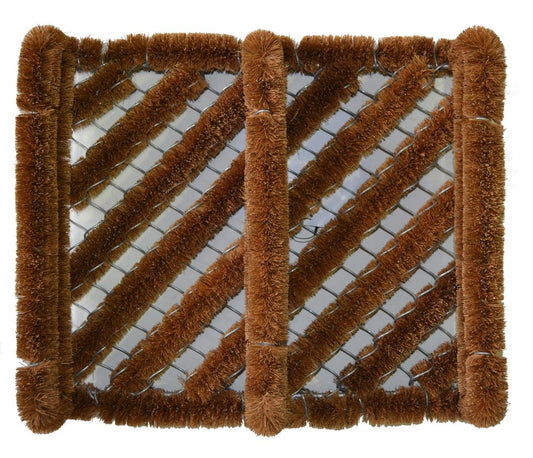 12" X 14" Brown Coir Geometric Outdoor Boot Scraper