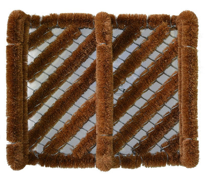 12" X 14" Brown Coir Geometric Outdoor Boot Scraper
