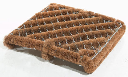12" X 14" Brown Coir Geometric Outdoor Boot Scraper
