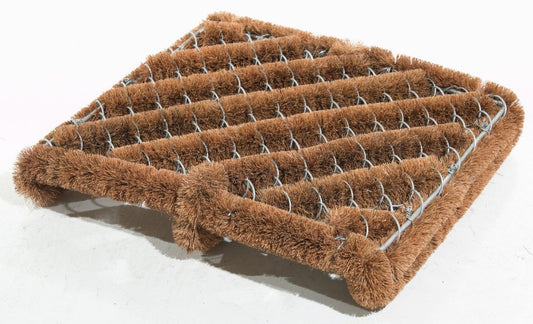12" X 14" Brown Coir Geometric Outdoor Boot Scraper