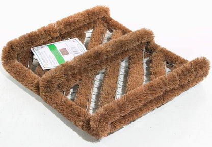 12" X 14" Brown Coir Geometric Outdoor Boot Scraper
