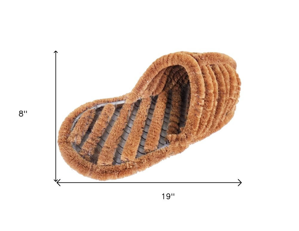 8" X 19" Brown Coir Outdoor Boot Scraper