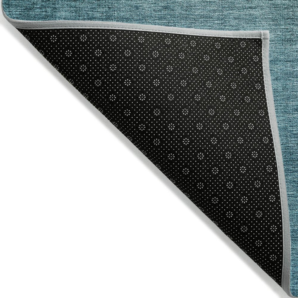 9' X 12' Brown Blue And Taupe Ombre Washable Indoor Outdoor Area Rug