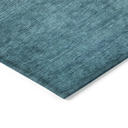 9' X 12' Brown Blue And Taupe Ombre Washable Indoor Outdoor Area Rug