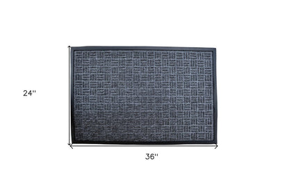24" X 36" Gray Synthetic Fiber Abstract Outdoor Door Mat