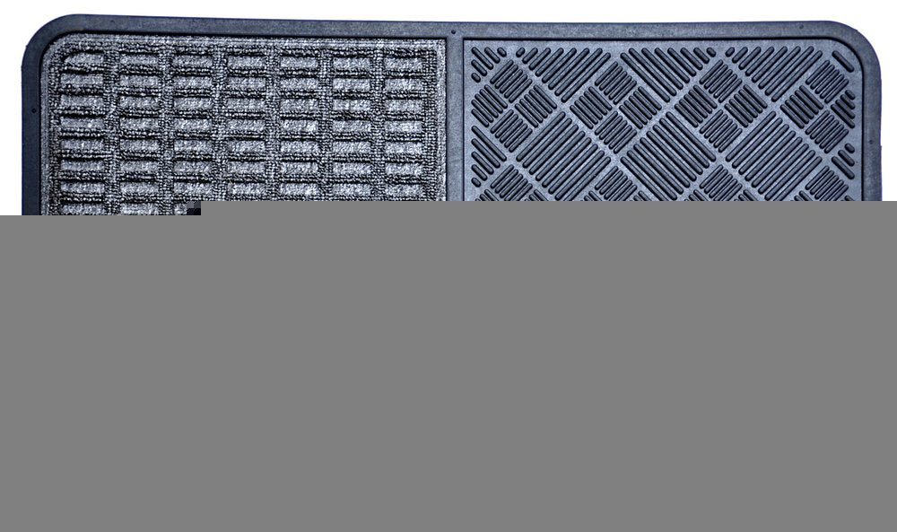 16" X 28" Gray Synthetic Fiber Abstract Outdoor Door Mat