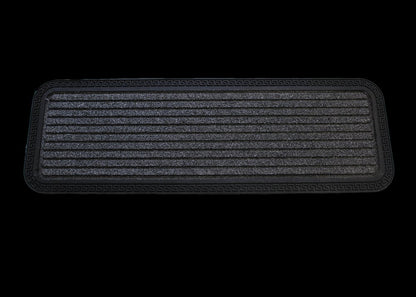 10" X 30" Gray Synthetic Fiber Striped Outdoor Door Mat