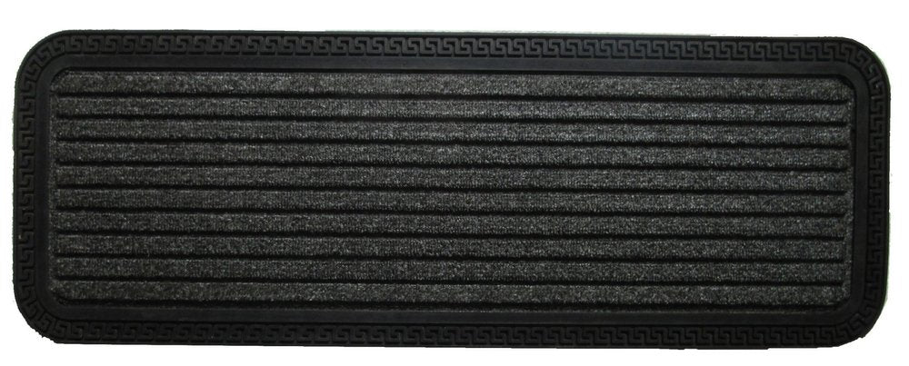 10" X 48" Gray Synthetic Fiber Striped Outdoor Door Mat