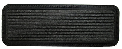 10" X 48" Gray Synthetic Fiber Striped Outdoor Door Mat