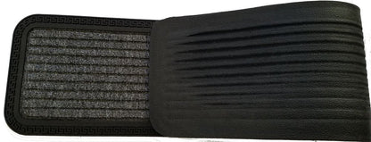 10" X 48" Gray Synthetic Fiber Striped Outdoor Door Mat