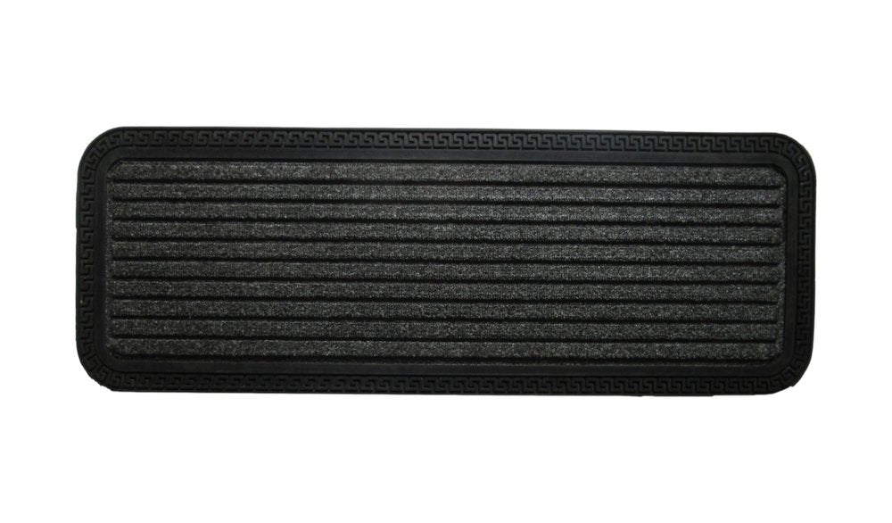 10" X 48" Gray Synthetic Fiber Striped Outdoor Door Mat