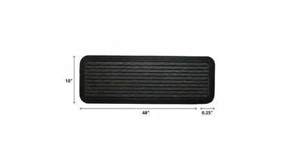 10" X 48" Gray Synthetic Fiber Striped Outdoor Door Mat