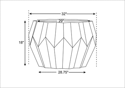32" Off White Solid Wood Round Block Coffee Table